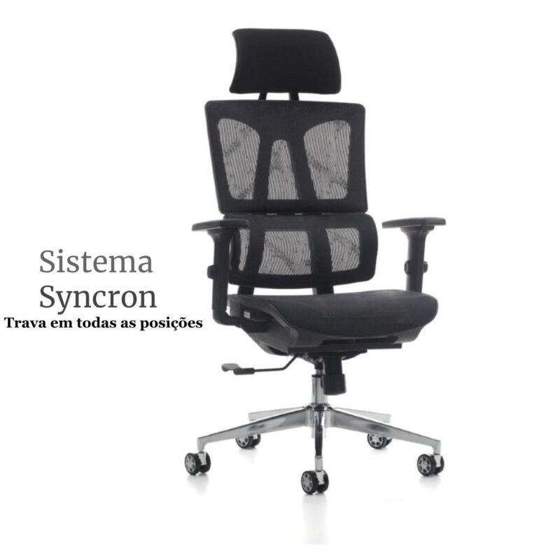 Cadeira Presidente Tela MK – 4011 – COR PRETO 30038 FORTALEZA MÓVEIS 2