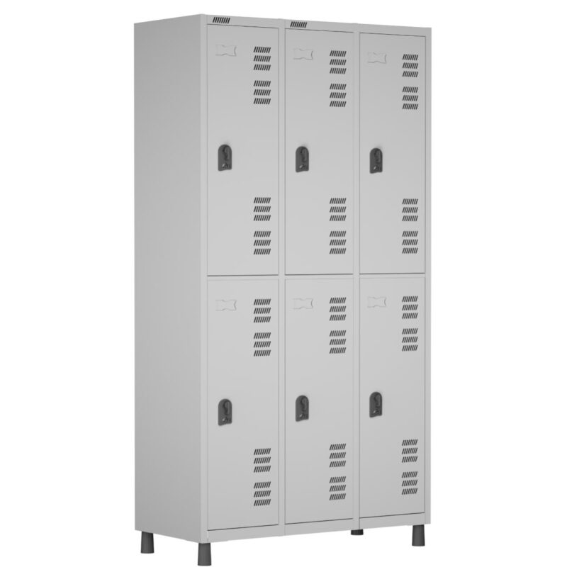 Roupeiro LOCKER de Aço c/ 06 PORTAS GRANDES – 1,90×0,96×0,40m – CZ/CZ – W3 – 11014 FORTALEZA MÓVEIS 2