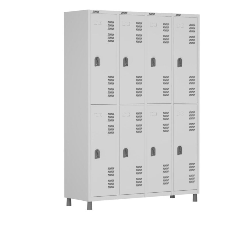 Roupeiro LOCKER de Aço c/ 08 PORTAS GRANDES – 1,90×1,28×0,40m – CZ/CZ – W3 – 11015 FORTALEZA MÓVEIS 2