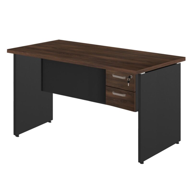 Mesa Escritório 1,70×0,60m – C/ 02 Gavetas MARSALA / PRETO – 23475 FORTALEZA MÓVEIS 2