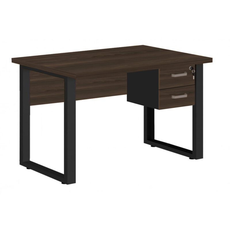 Mesa Escritório PÉ QUADRO – 1,20×0,60m – C/ Gavetas – MARSALA/PRETO – 25471 FORTALEZA MÓVEIS 2