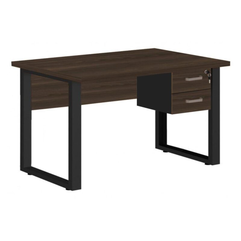 Mesa Escritório PÉ QUADRO 1,50×0,60m – C/ Gavetas – MARSALA/PRETO – 25473 FORTALEZA MÓVEIS 2