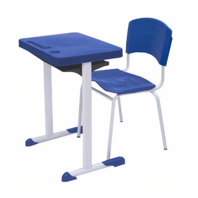 Kit Escolar Individual AZUL – (Mesa e Cadeira) – ADULTO – – COR AZUL – 40081 FORTALEZA MÓVEIS 2