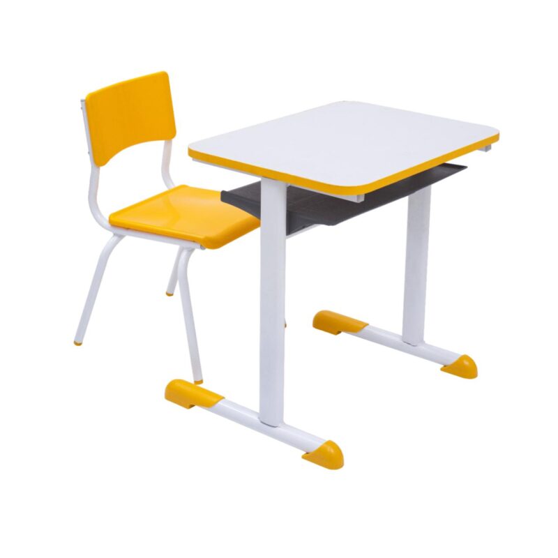 Kit Escolar Individual AMARELO – (Mesa e Cadeira) – INFANTIL – MDF – COR AMARELO – 40088 FORTALEZA MÓVEIS 2