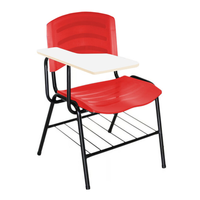 Cadeira Universitária Plástica com Prancheta MDF – COR VERMELHO 34017 FORTALEZA MÓVEIS 2