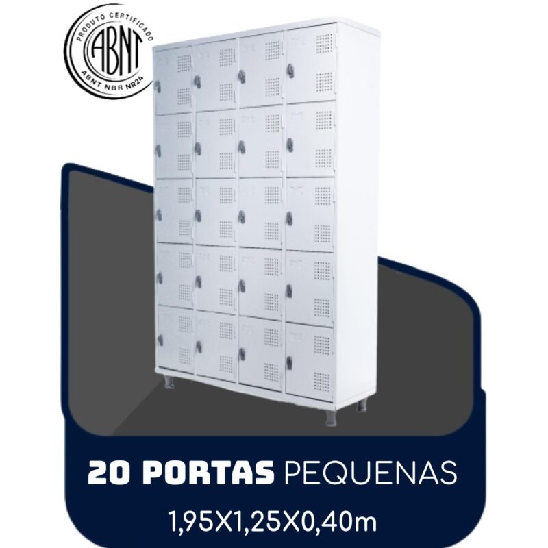 Roupeiro de Aço 20 portas Pequenas – 1,95×1,25×0,40m – CZ/CZ – SA – 14004 FORTALEZA MÓVEIS 2