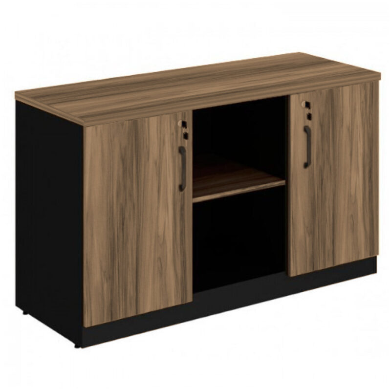 Armário Baixo Credenza – 1,20×0,74X0,45m NOGAL SEVILHA/PRETO – 21412 FORTALEZA MÓVEIS 2