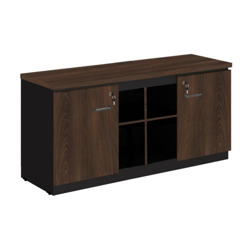 Armário Baixo GOLD Credenza – 1,60×0,72×0,45m MARSALA/PRETO – 23501 FORTALEZA MÓVEIS 2